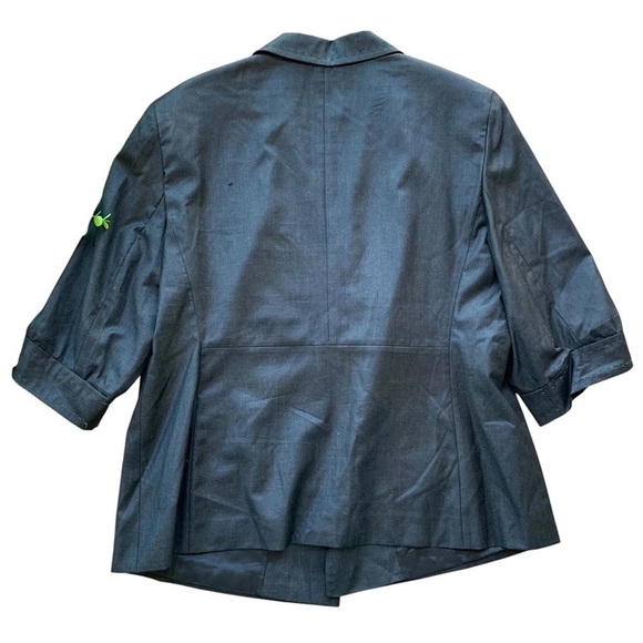 Feraud Virgin Wool Short Sleeve Buttoned Blazer Jacket Dark Gray Size FR48 US 16 - Picture 2 of 8